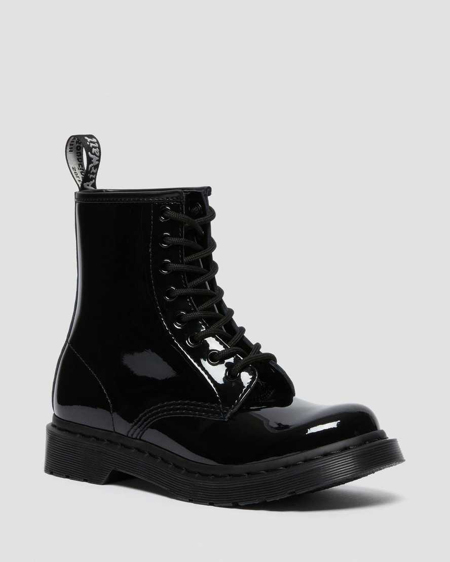 Dr. Martens 1460 Mono Patent Lær Snørestøvler Dame Svart [0486ECAKW]